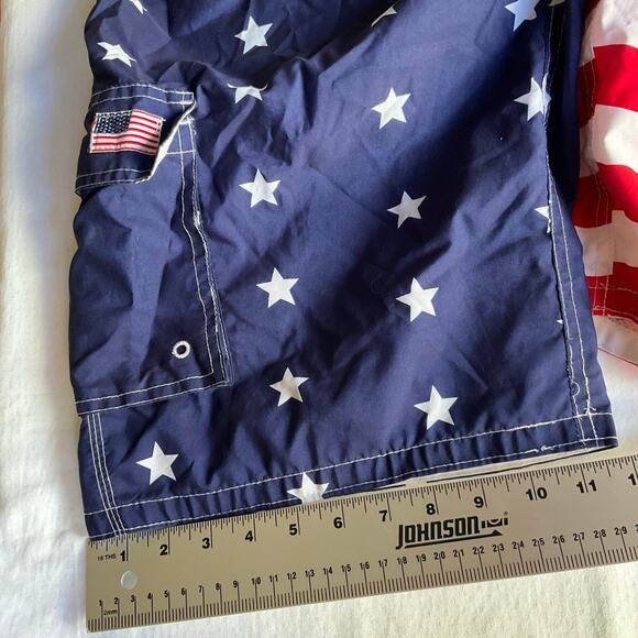 Exist Men Swim Trunks, size M, American Flag Red & Blue - Picture 6 of 10